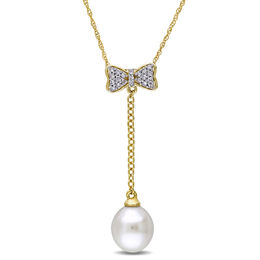 pearl necklaces gold necklace 5mm 10k cultured ct diamond