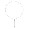 8.0-8.5mm Baroque Freshwater Cultured Pearl and White Topaz Clover "Y" Pendant in Sterling Silver