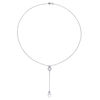 8.0-8.5mm Baroque Freshwater Cultured Pearl and White Topaz Buckle "Y" Pendant in Sterling Silver