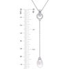 8.0-8.5mm Baroque Freshwater Cultured Pearl and White Topaz Buckle "Y" Pendant in Sterling Silver