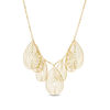 Thumbnail Image 0 of Made in Italy Diamond-Cut Multi-Teardrop Dangle Necklace in 10K Gold - 19"