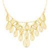 Thumbnail Image 0 of Made in Italy Diamond-Cut Multi-Teardrop Bib Necklace in 10K Gold - 19"