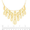 Thumbnail Image 1 of Made in Italy Diamond-Cut Multi-Teardrop Bib Necklace in 10K Gold - 19"