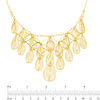 Made in Italy Diamond-Cut Multi-Teardrop Bib Necklace in 10K Gold - 19"