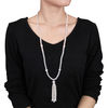 Thumbnail Image 2 of 4.5 - 11.0mm Cultured Freshwater Pearl Tassel Strand Necklace with Sterling Silver Clasp - 30"