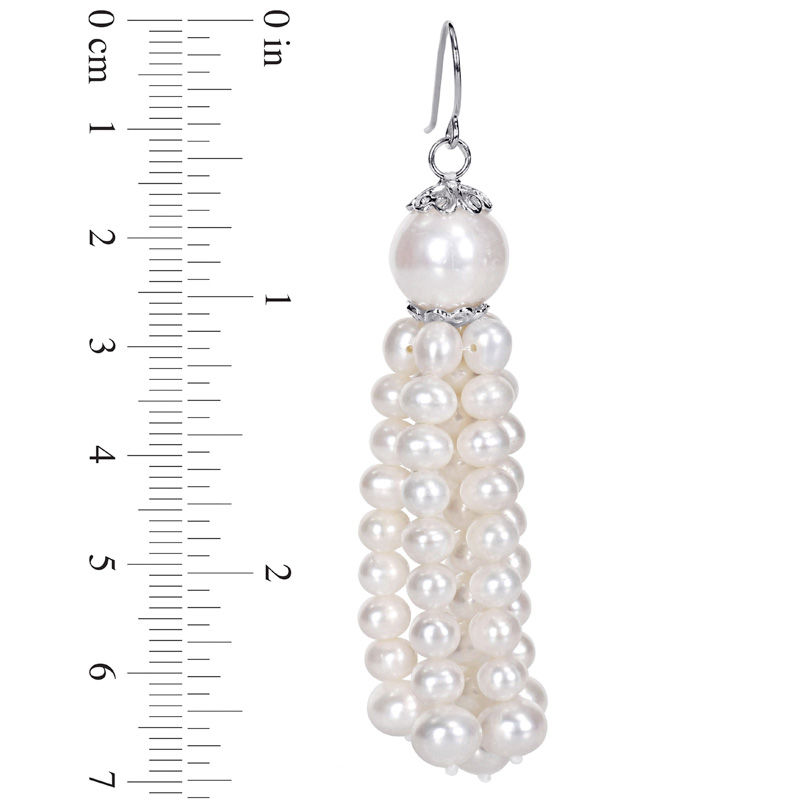Pearl on sale tassel earrings
