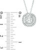 5.0mm Lab-Created White Sapphire Double Frame Pendant in Sterling Silver