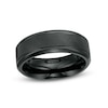 Thumbnail Image 0 of Men's 8.0mm Textured Wedding Band in Tantalum with Black Ion-Plate – Size 10