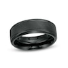 Thumbnail Image 1 of Men's 8.0mm Textured Wedding Band in Tantalum with Black Ion-Plate – Size 10