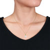 8.0-8.5mm Baroque Freshwater Cultured Pearl and Citrine Pendant in 14K Gold-17"