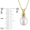 Thumbnail Image 2 of 8.0 - 8.5mm Baroque Cultured Freshwater Pearl and Citrine Pendant in 14K Gold - 17"