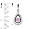 Thumbnail Image 1 of Unstoppable Love™ Lab-Created Pink Sapphire and 0.45 CT. T.W. Diamond Teardrop Earrings in Sterling Silver