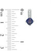 Thumbnail Image 2 of 5.0mm Cushion-Cut Lab-Created Blue Sapphire and Diamond Accent Drop Earrings in 10K White Gold