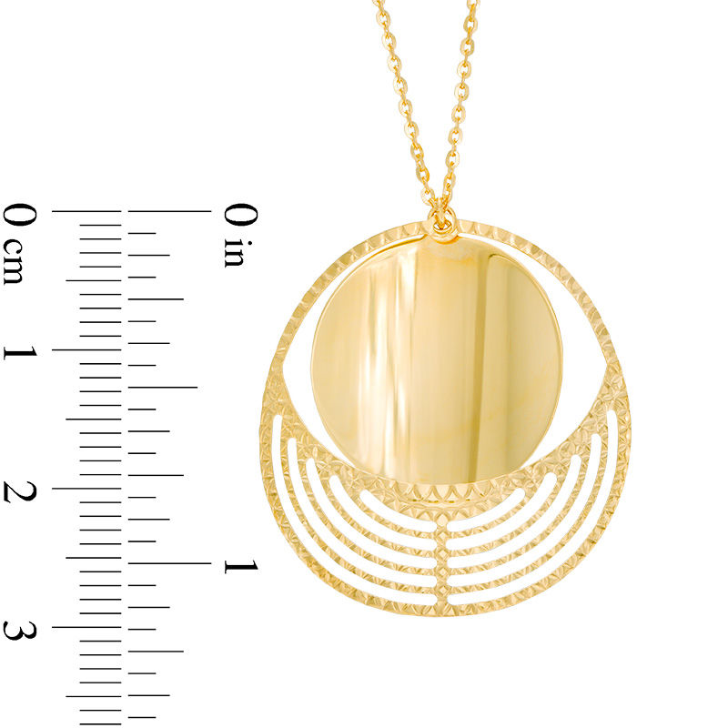 Made in Italy Diamond-Cut Coin Pendant in 10K Gold - 19"