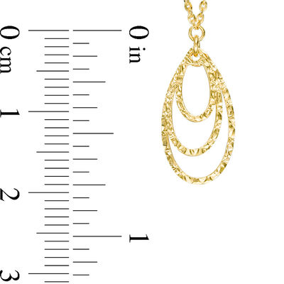 Made in Italy Diamond-Cut Teardrop Necklace and Drop Earrings Set in 10K Gold - 19"