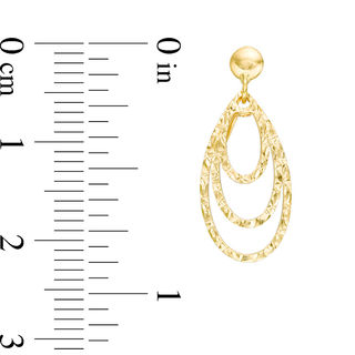 Made in Italy Diamond-Cut Teardrop Necklace and Drop Earrings Set in 10K Gold - 19"