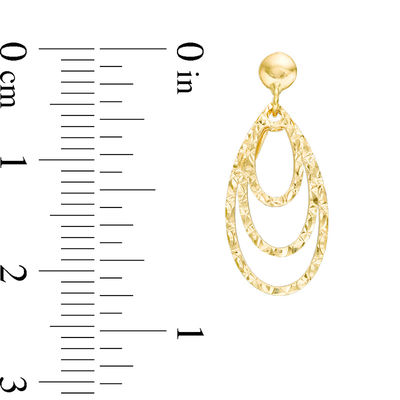 Made in Italy Diamond-Cut Teardrop Necklace and Drop Earrings Set in 10K Gold - 19"