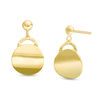 Thumbnail Image 1 of Made in Italy Curved Coin Drop Earrings in 10K Gold