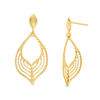 Made in Italy Diamond-Cut Open Flame Drop Earrings in 10K Gold