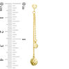 Thumbnail Image 1 of Made in Italy Hammered Ball Double Chain Drop Earrings in 10K Gold