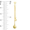 Thumbnail Image 2 of Made in Italy Hammered Ball Double Chain Drop Earrings in 10K Gold