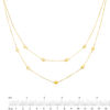 Thumbnail Image 1 of Made in Italy Hammered Ball Station Double Strand Necklace in 10K Gold