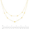 Made in Italy Hammered Ball Station Double Strand Necklace in 10K Gold