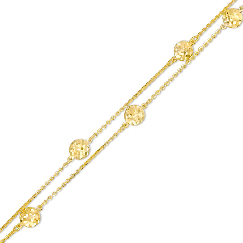 Main Image 1 of Made in Italy Hammered Ball Station Bracelet in 10K Gold - 7.5"