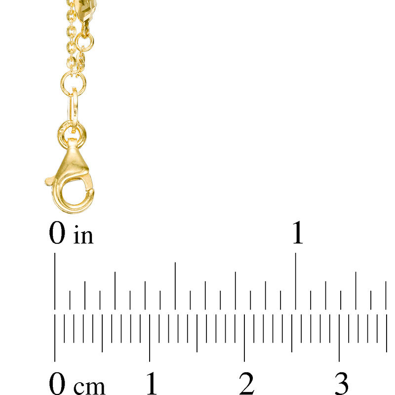 Main Image 2 of Made in Italy Hammered Ball Station Bracelet in 10K Gold - 7.5"
