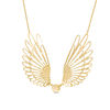Thumbnail Image 0 of Made in Italy Diamond-Cut Ball with Wings Necklace in 10K Gold - 19"