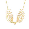 Made in Italy Diamond-Cut Ball with Wings Necklace in 10K Gold - 19"