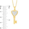 Thumbnail Image 1 of Made in Italy Diamond-Cut Lattice Heart-Top Key Pendant in 10K Two-Tone Gold