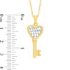 Made in Italy Diamond-Cut Lattice Heart-Top Key Pendant in 10K Two-Tone Gold