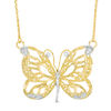 Made in Italy Diamond-Cut Butterfly Necklace in 10K Two-Tone Gold - 19"
