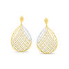 Thumbnail Image 0 of Made in Italy Diamond-Cut Lattice Teardrop Earrings in 10K Two-Tone Gold