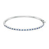 Thumbnail Image 0 of Alternating Lab-Created Blue and White Sapphire Bangle in Sterling Silver