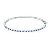 Thumbnail Image 1 of Alternating Lab-Created Blue and White Sapphire Bangle in Sterling Silver