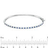 Thumbnail Image 2 of Alternating Lab-Created Blue and White Sapphire Bangle in Sterling Silver