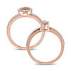 Thumbnail Image 3 of Pear-Shaped Morganite and 0.33 CT. T.W. Diamond Frame Bridal Set in 10K Rose Gold
