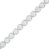 Thumbnail Image 0 of Lab-Created White Sapphire Bezel-Set Tennis Bracelet in Sterling Silver - 7.25"