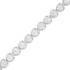 Thumbnail Image 1 of Lab-Created White Sapphire Bezel-Set Tennis Bracelet in Sterling Silver - 7.25"