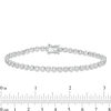 Thumbnail Image 2 of Lab-Created White Sapphire Bezel-Set Tennis Bracelet in Sterling Silver - 7.25"