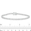 Thumbnail Image 3 of Lab-Created White Sapphire Bezel-Set Tennis Bracelet in Sterling Silver - 7.25"