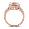 Thumbnail Image 2 of 10.0mm Cushion-Cut Morganite and 0.10 CT. T.W. Diamond Frame Engagement Ring in 14K Rose Gold