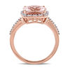 Thumbnail Image 3 of 10.0mm Cushion-Cut Morganite and 0.10 CT. T.W. Diamond Frame Engagement Ring in 14K Rose Gold