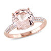 Thumbnail Image 0 of 10.0mm Morganite and 0.19 CT. T.W. Diamond Engagement Ring in 14K Rose Gold