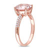 Thumbnail Image 1 of 10.0mm Morganite and 0.19 CT. T.W. Diamond Engagement Ring in 14K Rose Gold