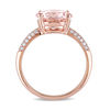 Thumbnail Image 2 of 10.0mm Morganite and 0.19 CT. T.W. Diamond Engagement Ring in 14K Rose Gold