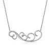 Thumbnail Image 1 of Open Hearts by Jane Seymour™ 0.15 CT. T.W. Diamond Wave Necklace in Sterling Silver - 16.5&quot;