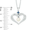 Thumbnail Image 2 of The Kindred Heart from Vera Wang Love Collection Cultured Freshwater Pearl and Sapphire Pendant in Sterling Silver